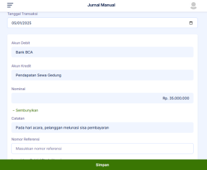 pelunasan sewa gedung